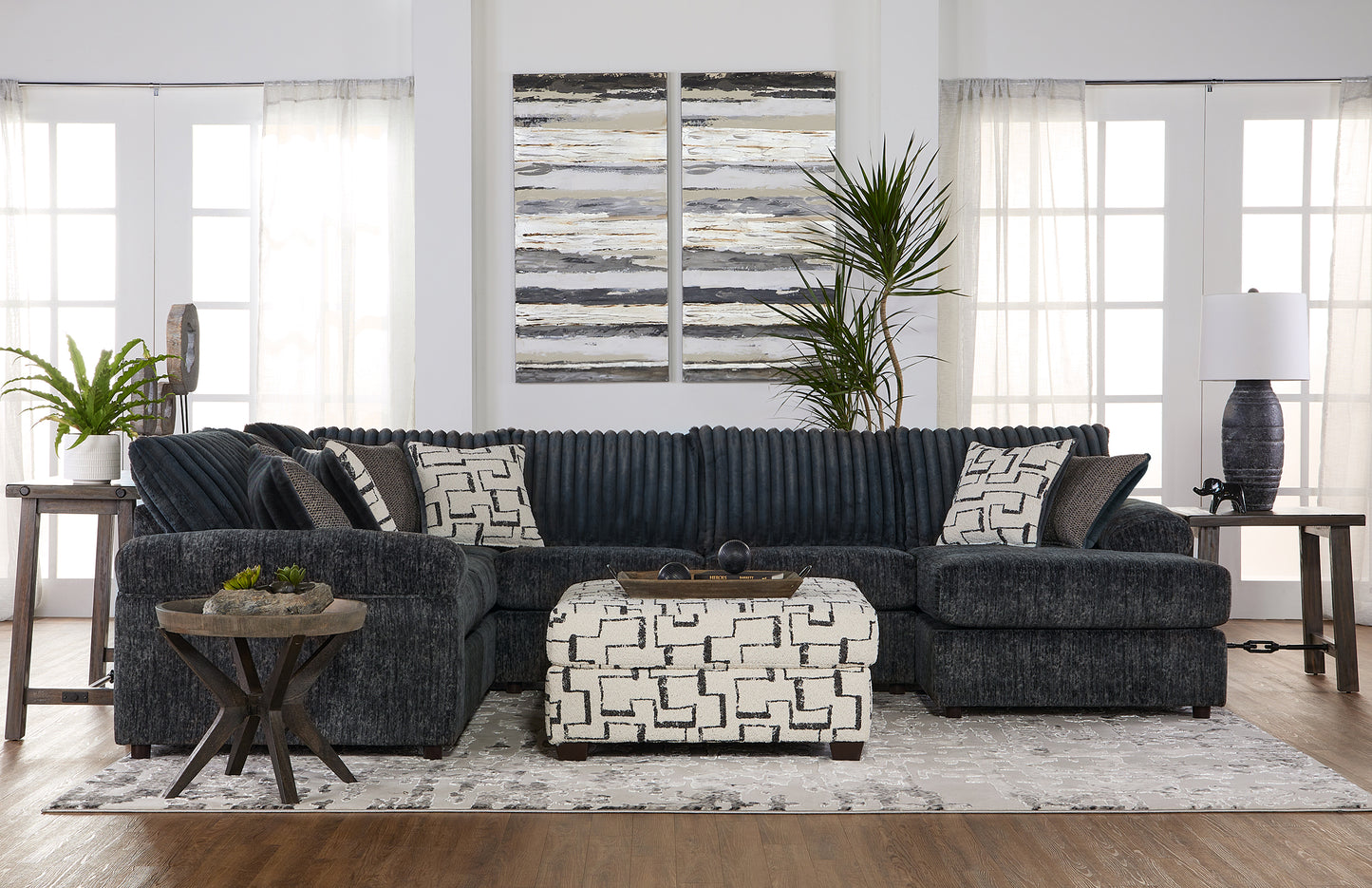 Galactic Charcoal 3 Piece Sectional w/ Chaise