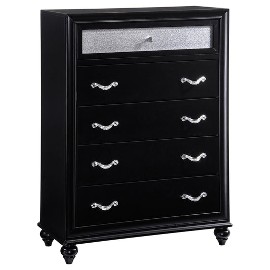 COASTER 200895 Barzini Black Finish 5 Drawer Chest