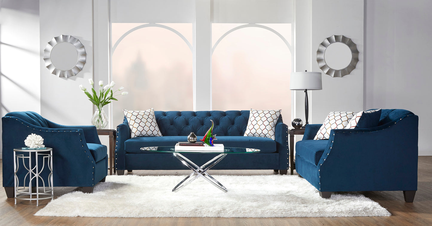 Bing Indigo Sofa and Loveseat