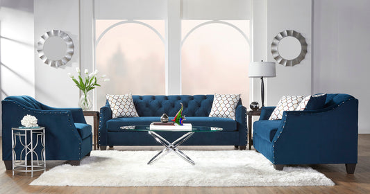 Bing Indigo Sofa and Loveseat