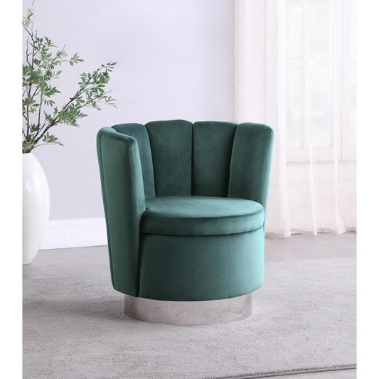 Swivel Teal Fabric Accent Chair