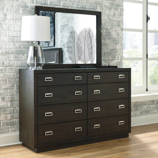 B731 Hyndell 8 Drawer Dresser, Mirror and 5 Drawer Chest