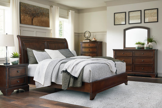 Brookbauer King Sleigh Bed Dresser/Mirror