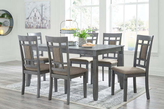 D368 Jayemyer Collection Grey Finish 7 Piece Dining Set