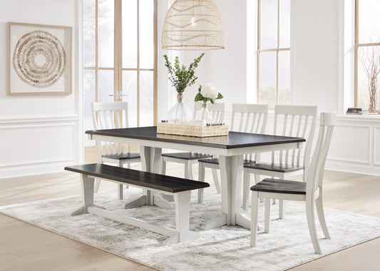 D796 - Darborn Collection - Dining Table, 4 Chairs and Bench