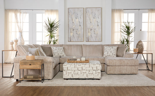 Galactic Parchment 3 Piece Sectional w/ Chaise