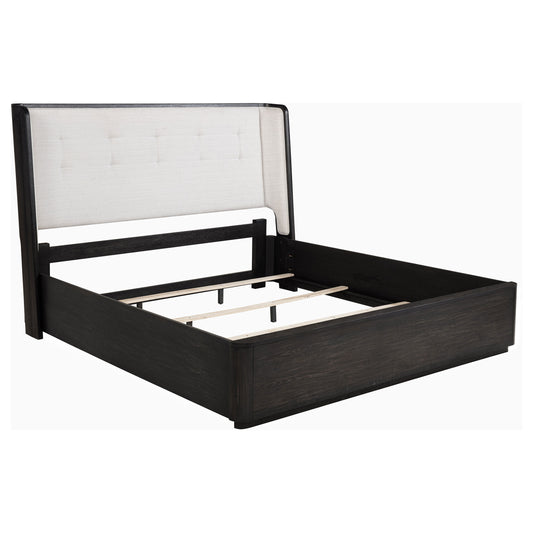 Leandro 55-inch California King Wingback Bed Burnished Black