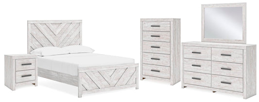Cayboni Full Panel Bed, Dresser, Mirror, Chest and Nightstand