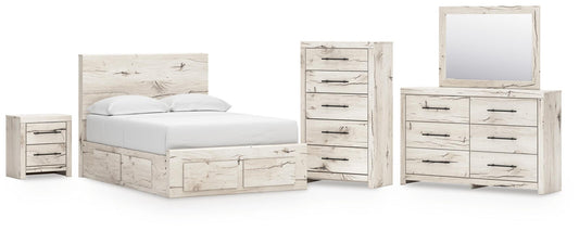Lawroy Full Panel Storage Bed, Dresser, Mirror, Chest and Nightstand