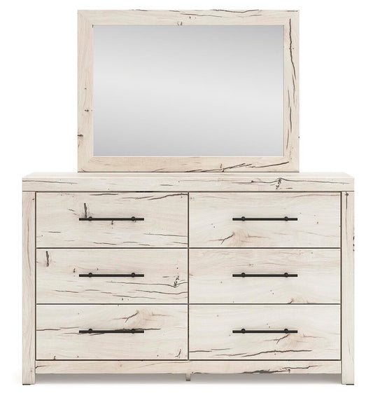 Lawroy Queen Panel Bed with Storage, Dresser, Mirror and Nightstand
