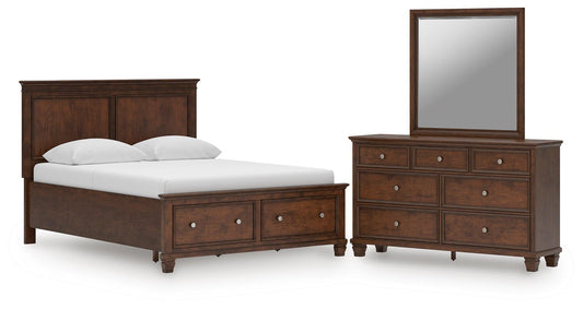 Danabrin Queen Panel Storage Bed, Dresser and Mirror