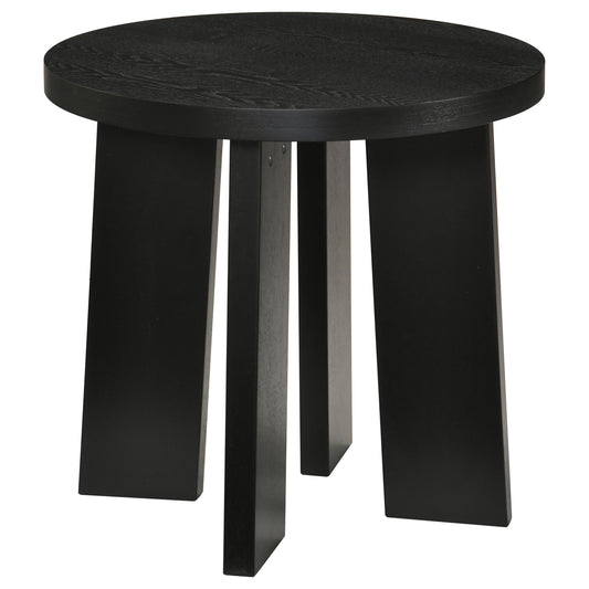Strouse Contemporary Round End Table in Black