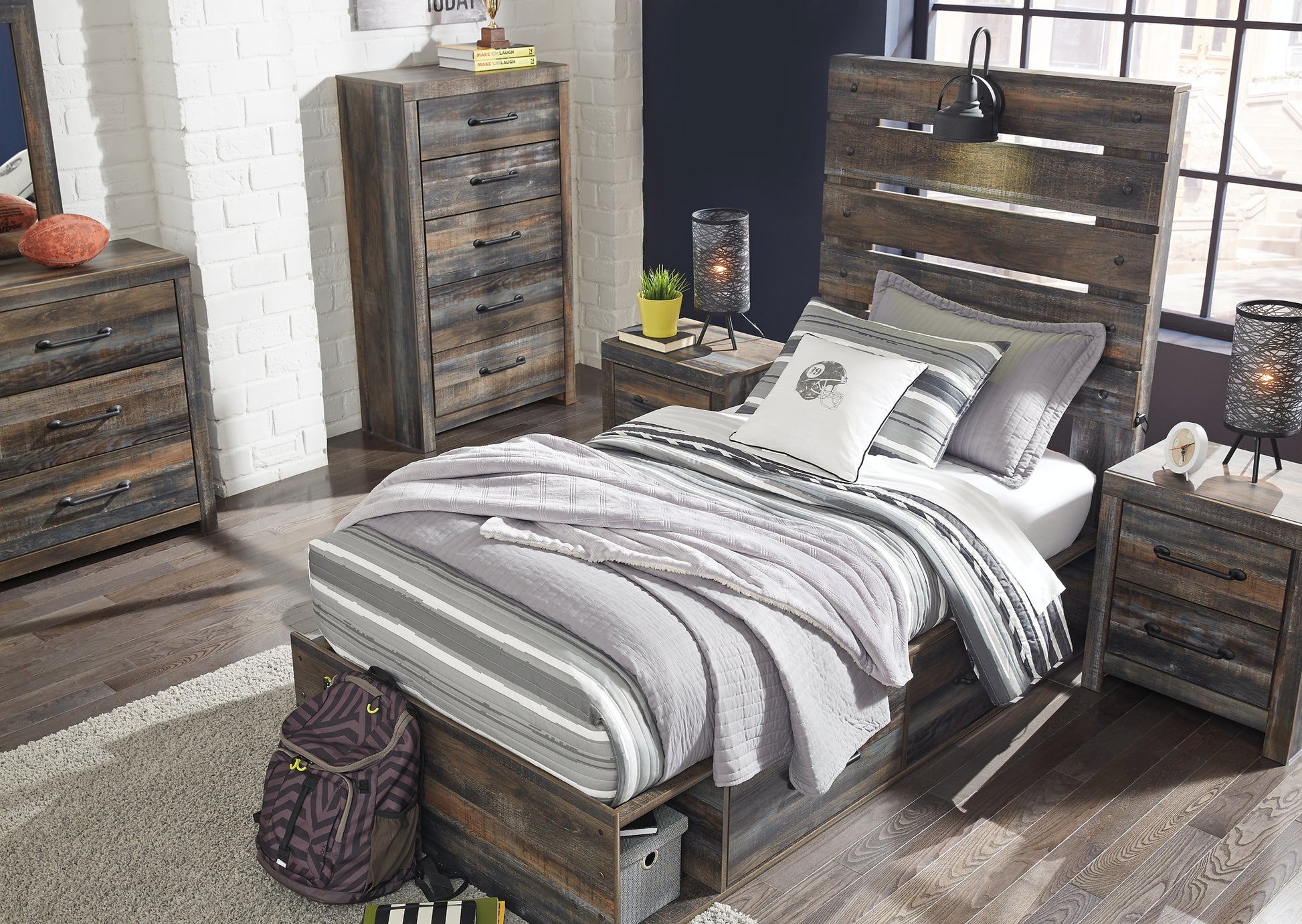 Drystan Queen Panel Bed with 2 Storage Drawers JB's Furniture  Home Furniture, Home Decor, Furniture Store