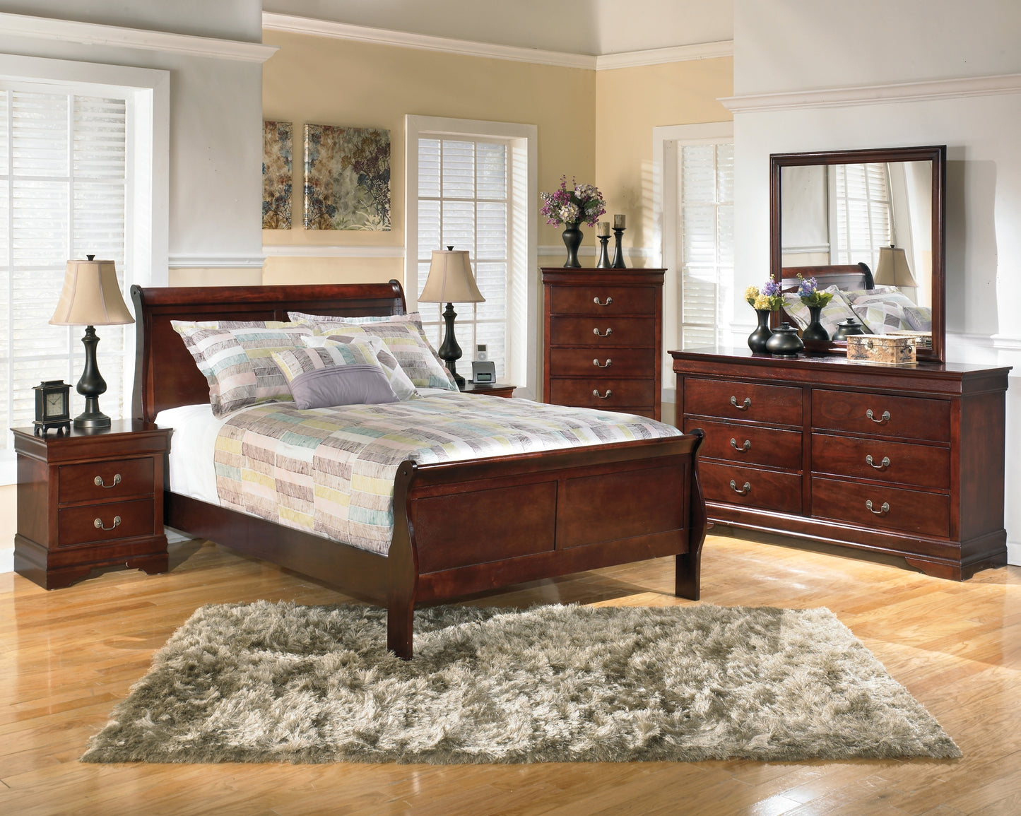 Alisdair Twin Sleigh Bed with Mirrored Dresser, Chest and 2 Nightstands JB's Furniture  Home Furniture, Home Decor, Furniture Store