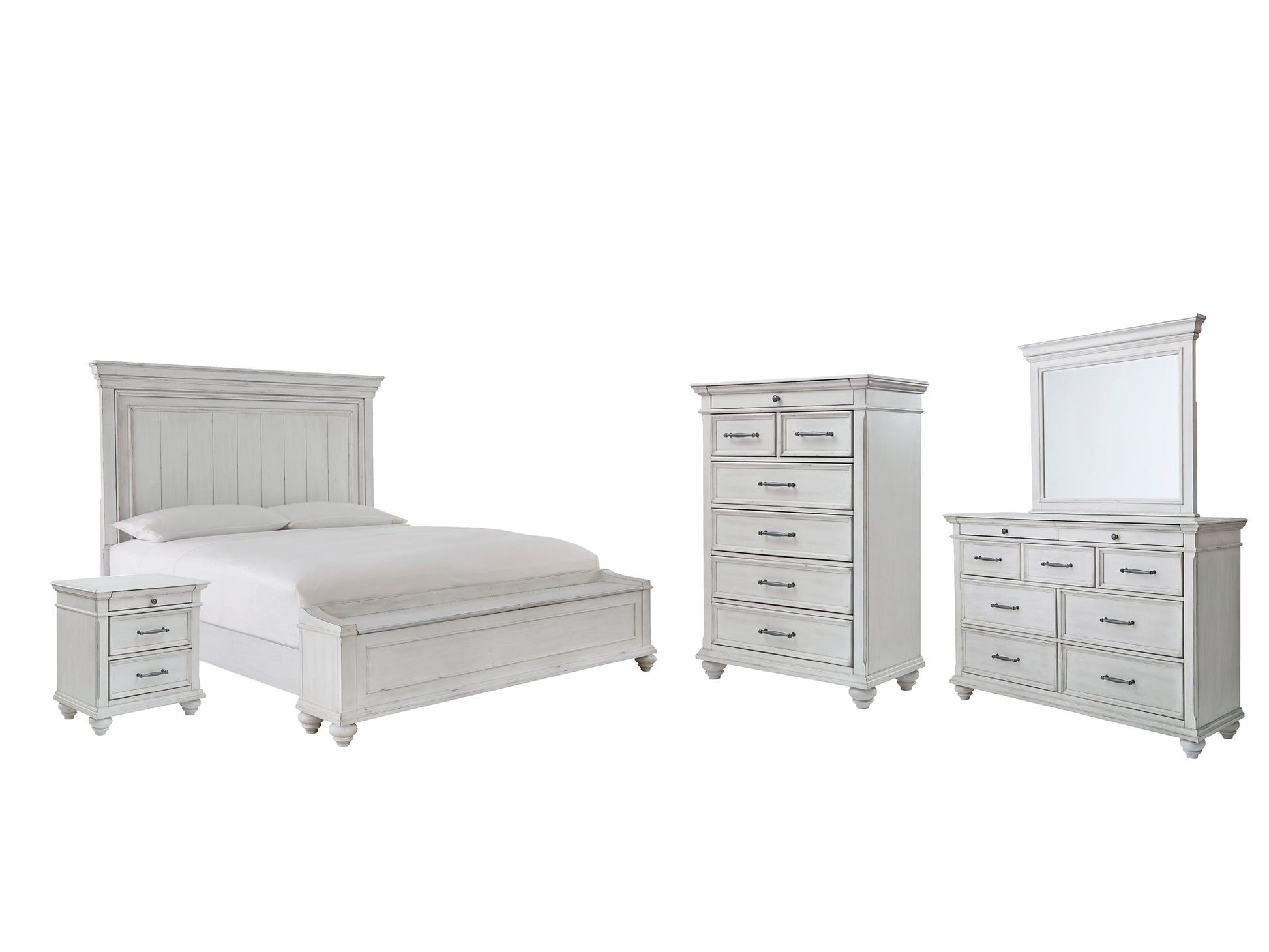 Kanwyn Queen Panel Bed with Storage with Mirrored Dresser, Chest and Nightstand JB's Furniture  Home Furniture, Home Decor, Furniture Store
