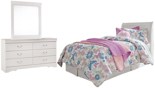 Anarasia Twin Sleigh Headboard with Mirrored Dresser JB's Furniture  Home Furniture, Home Decor, Furniture Store