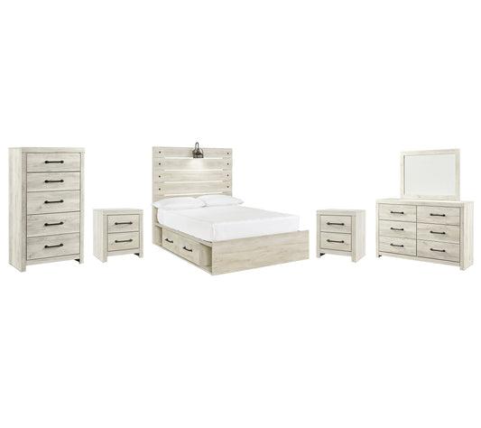 Cambeck Full Panel Bed with 4 Storage Drawers with Mirrored Dresser, Chest and 2 Nightstands JB's Furniture  Home Furniture, Home Decor, Furniture Store