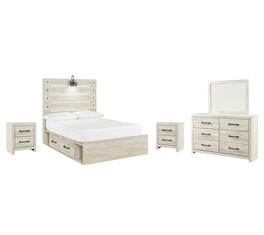 Cambeck Full Panel Bed with 4 Storage Drawers with Mirrored Dresser and 2 Nightstands JB's Furniture  Home Furniture, Home Decor, Furniture Store