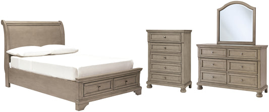Lettner Full Sleigh Bed with Mirrored Dresser and Chest JB's Furniture  Home Furniture, Home Decor, Furniture Store