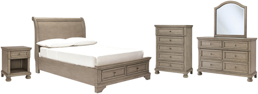 Lettner Full Sleigh Bed with Mirrored Dresser, Chest and Nightstand JB's Furniture  Home Furniture, Home Decor, Furniture Store