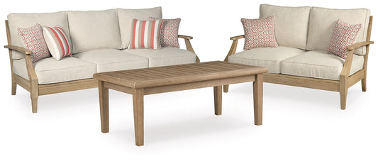 Clare View Outdoor Sofa and Loveseat with Coffee Table JB's Furniture Furniture, Bedroom, Accessories