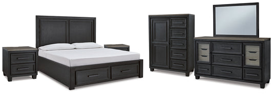 Foyland Queen Panel Storage Bed with Mirrored Dresser, Chest and 2 Nightstands JB's Furniture  Home Furniture, Home Decor, Furniture Store