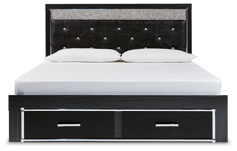 Kaydell King Upholstered Panel Storage Bed with Mirrored Dresser, Chest and 2 Nightstands JB's Furniture  Home Furniture, Home Decor, Furniture Store