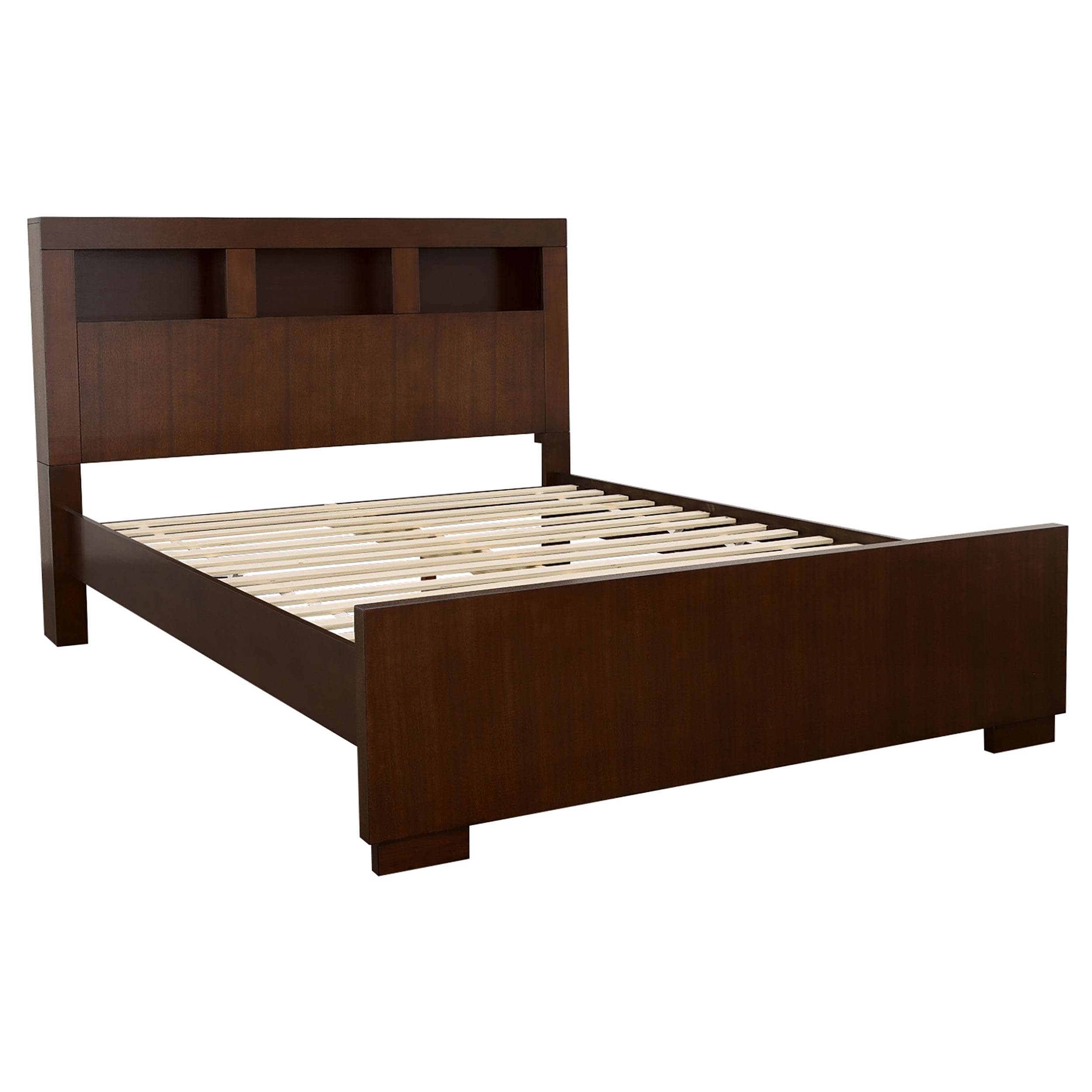 Shop Jessica California King LED Storage Bookcase Bed Cappuccino at JB's Furniture Milwaukee's