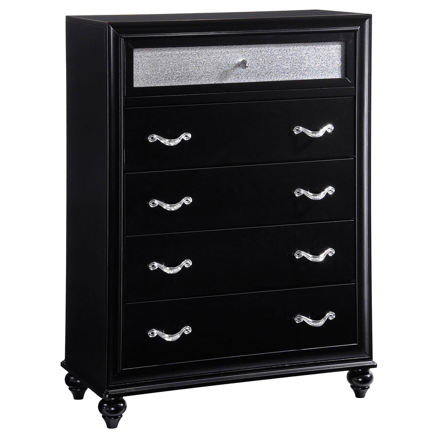 COASTER 200895 Barzini Black Finish 5 Drawer Chest