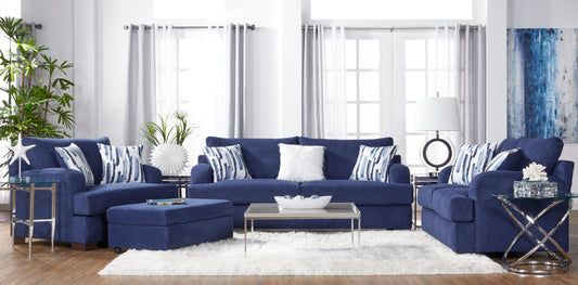 Cameo Navy Sofa and Loveseat