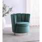 Swivel Teal Fabric Accent Chair