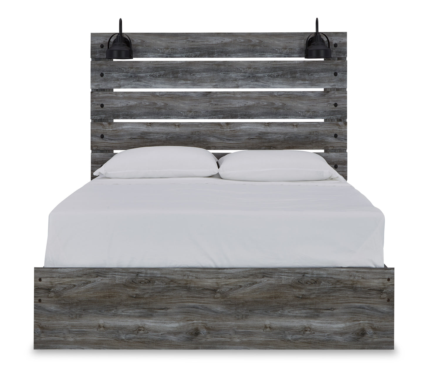 B221 - Baystorm Grey QUEEN SIZE Panel Bed with LED Lights