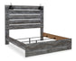 B221 - Baystorm Grey QUEEN SIZE Panel Bed with LED Lights