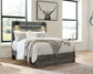 B221 - Baystorm Grey QUEEN SIZE Panel Bed with LED Lights