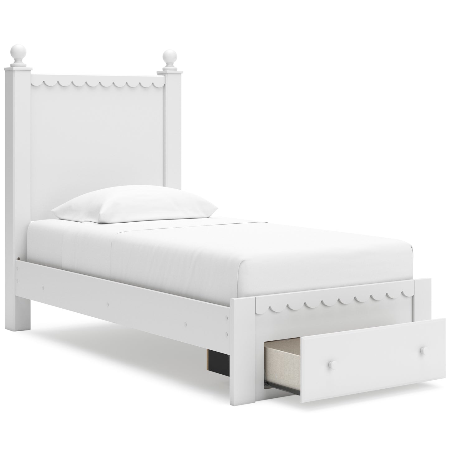 Mollviney Twin Bed w/ Storage Footboard