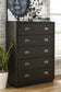 B731 Hyndell 8 Drawer Dresser, Mirror and 5 Drawer Chest