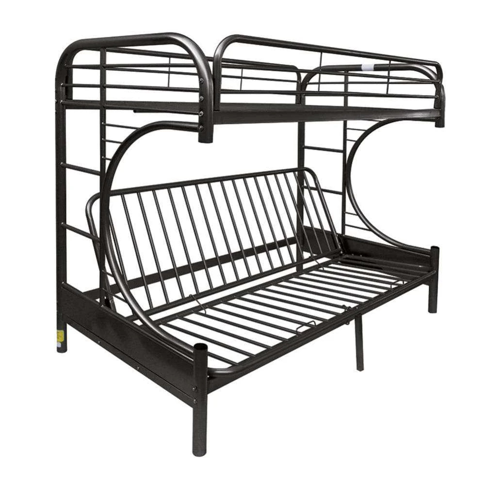 Black Metal Twin over Futon Bunkbed Frame