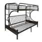 Black Metal Twin over Futon Bunkbed Frame