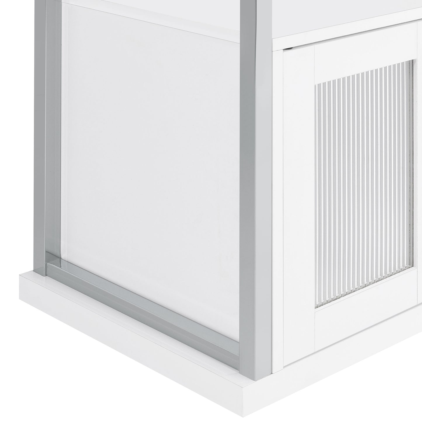 Risley 2-door Circular LED Wine Cabinet White High Gloss