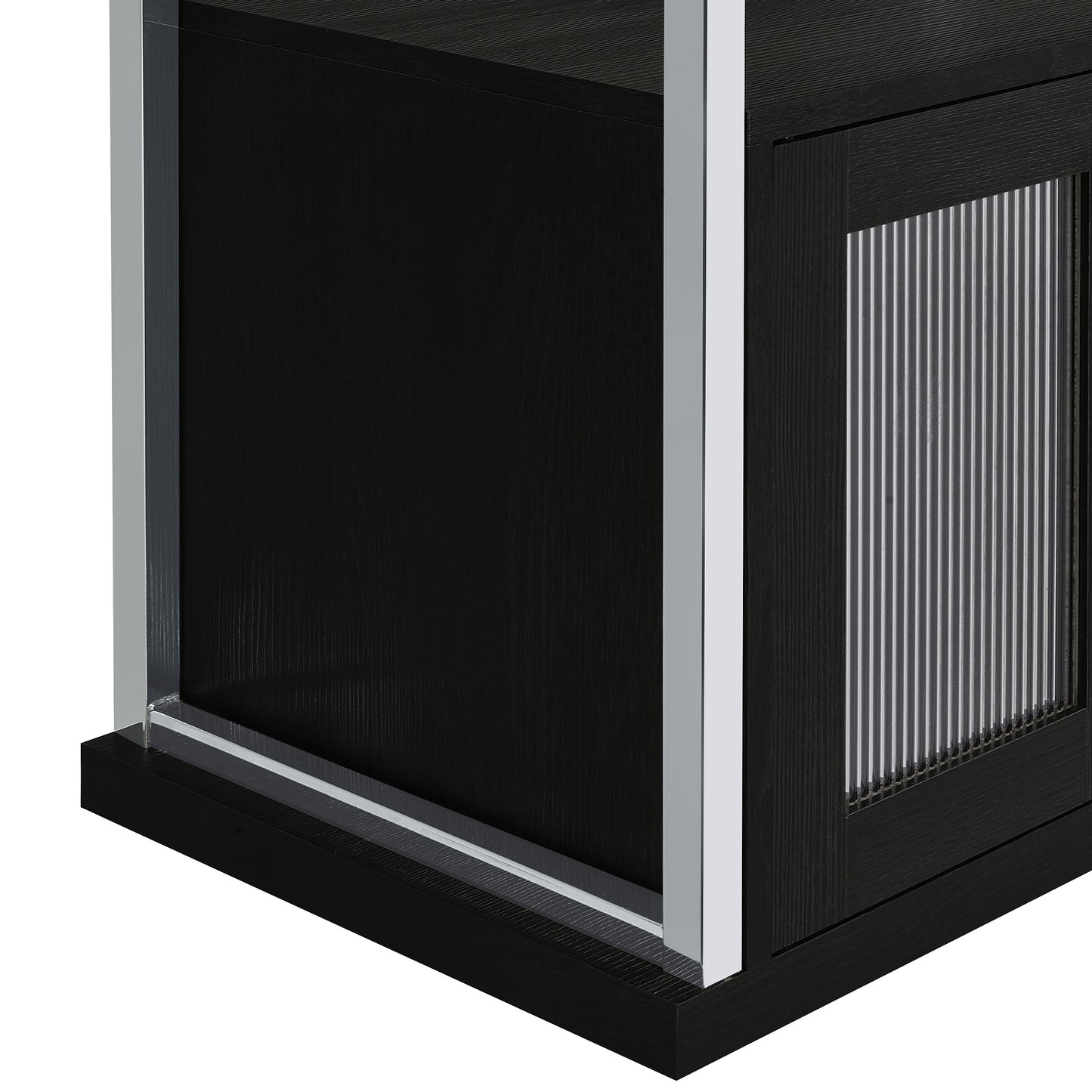 Risley 2-door Circular LED Wine Cabinet Dark Charcoal