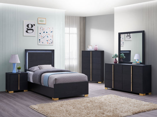Marceline 5-piece Twin Bedroom Set Black