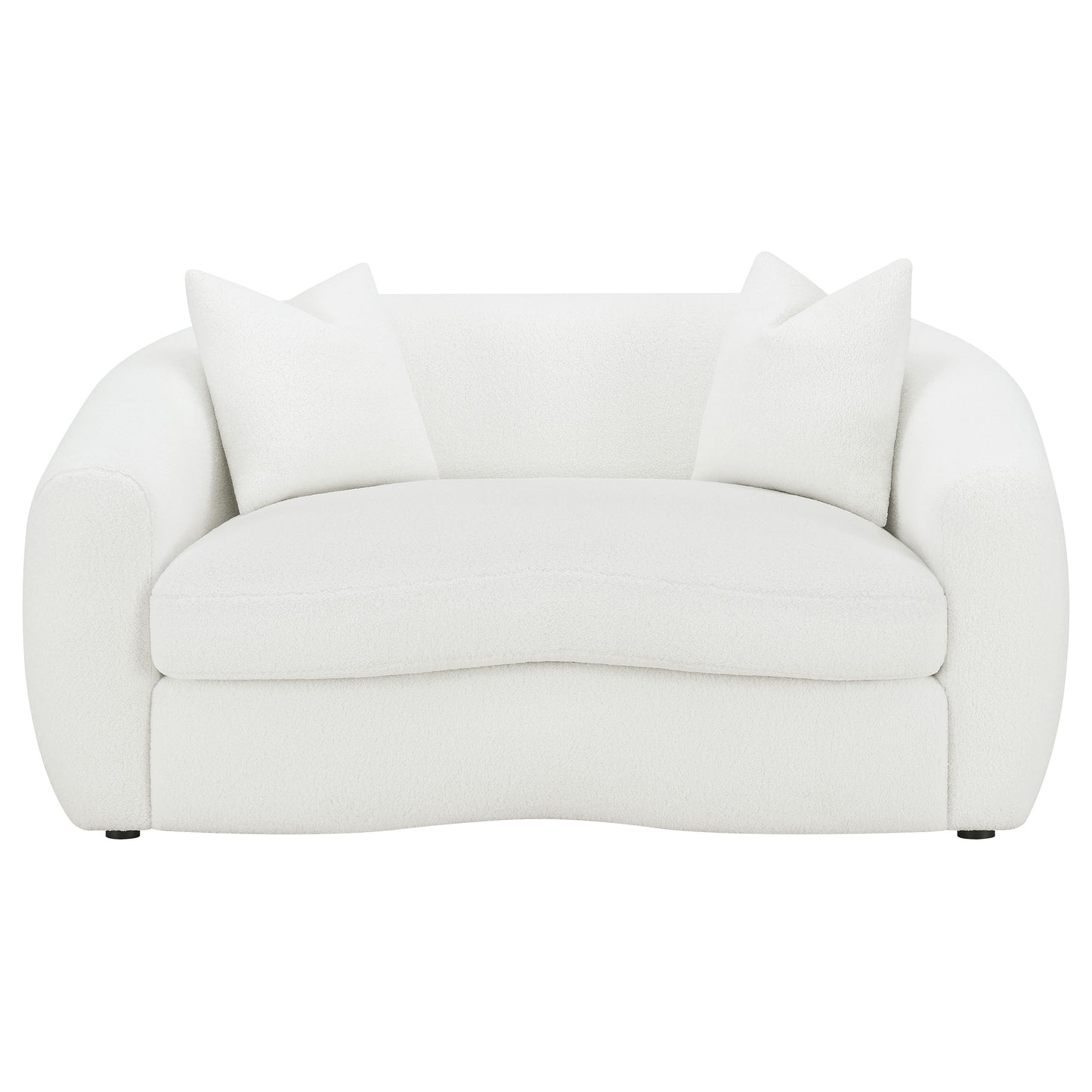Isabella 2-piece Faux Sheepskin Upholstered Sofa Set Natural