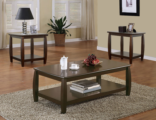 Dixon 3-piece Rectangular Wood Coffee Table Set Espresso