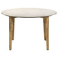 Aldis Round Marble Top Coffee Table White and Natural