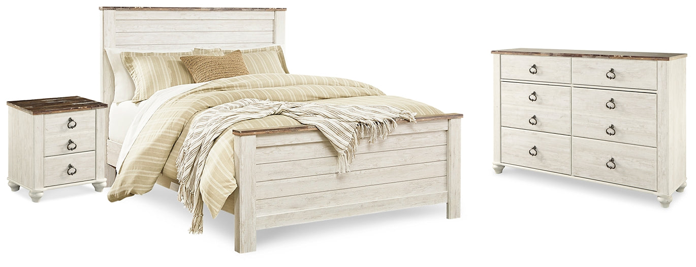 Willowton Queen Panel Bed with Dresser and Nightstand