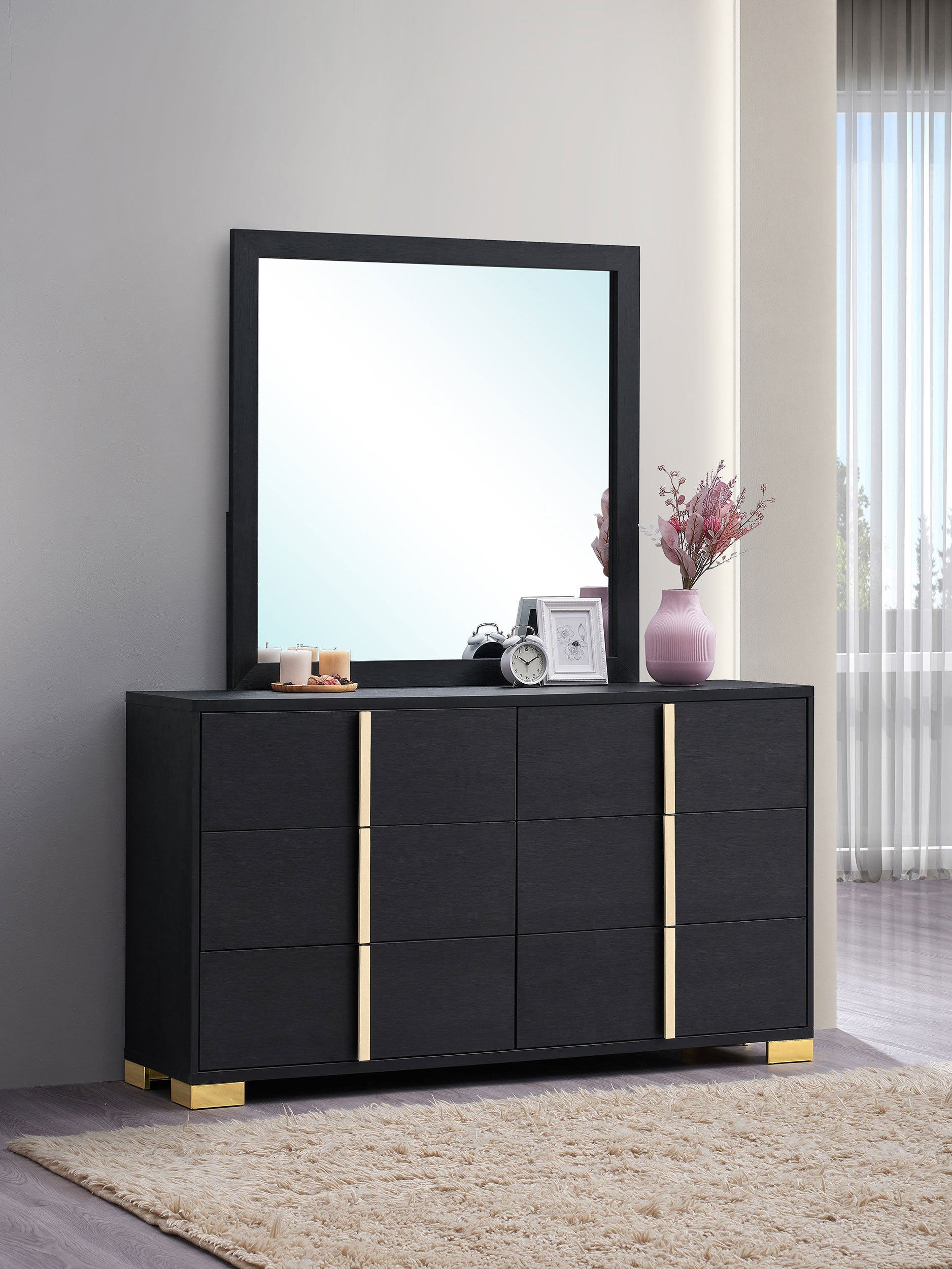 Marceline - 6-drawer Dresser With Mirror