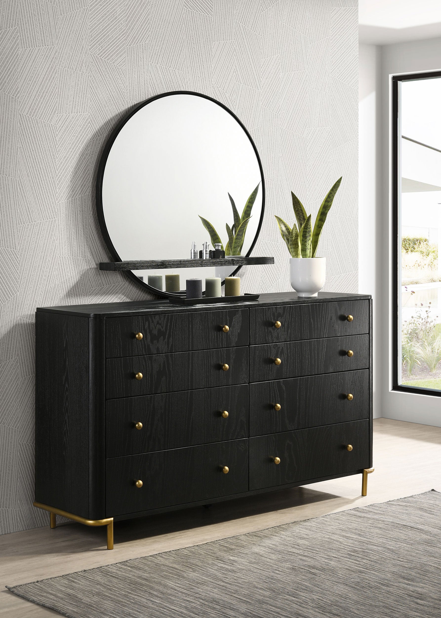 Shop Arini 8-drawer Dresser with Mirror Black at JB's Furniture Milwaukee's best furniture store. Shop Arini 8-drawer Dresser with Mirror Black at JB's Furniture Milwaukee's best furniture store.