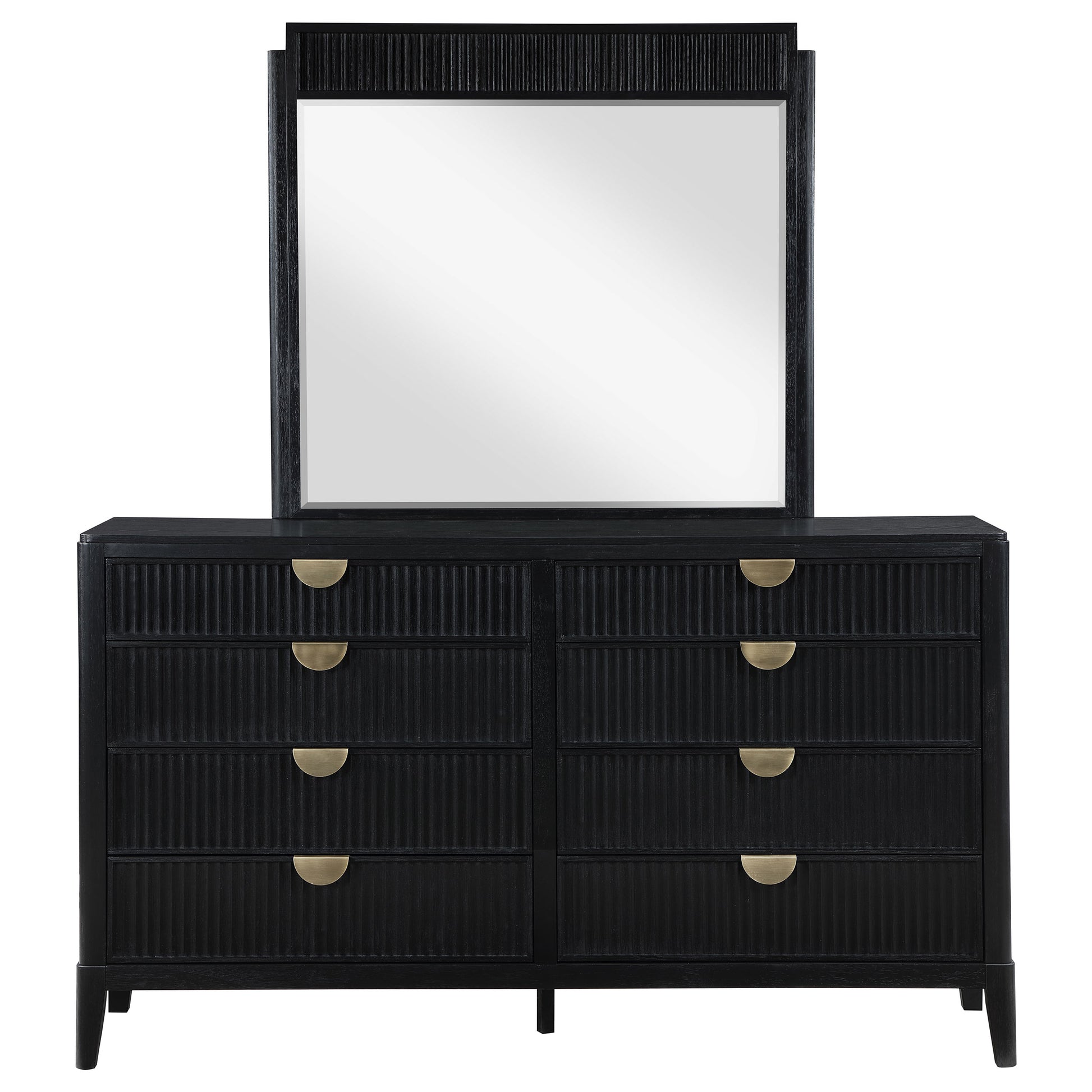 Brookmead - 8-Drawer Dresser with Mirror - Black Brookmead - 8-Drawer Dresser with Mirror - Black