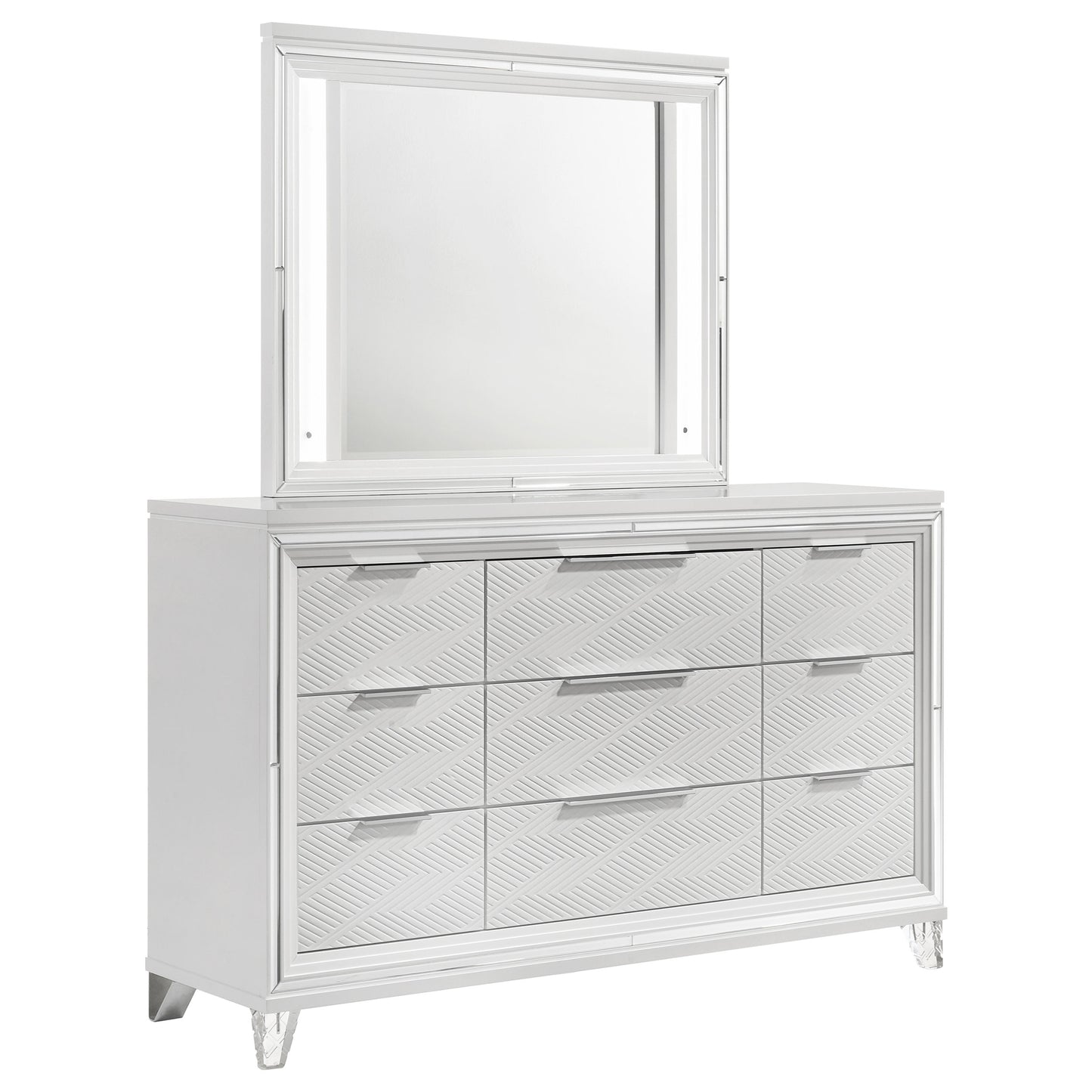 Marmore - 9-Drawer Dresser and LED Mirror