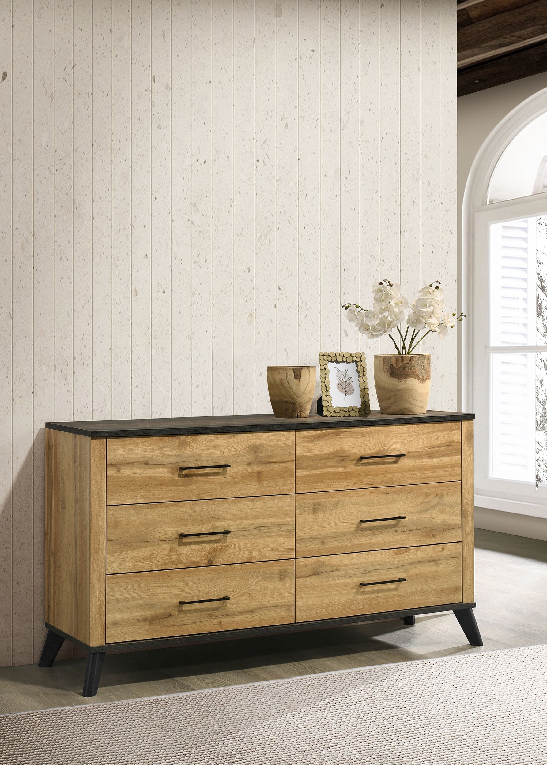natural wood dresser Kaywood - 6-Drawer Dresser Cabinet
